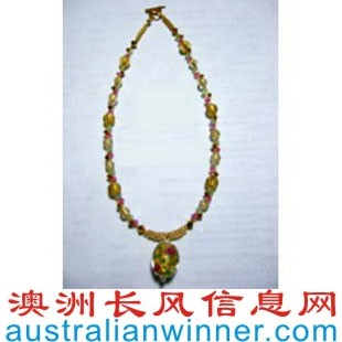  Necklace - Murano Glass Gold Foiled Flower
